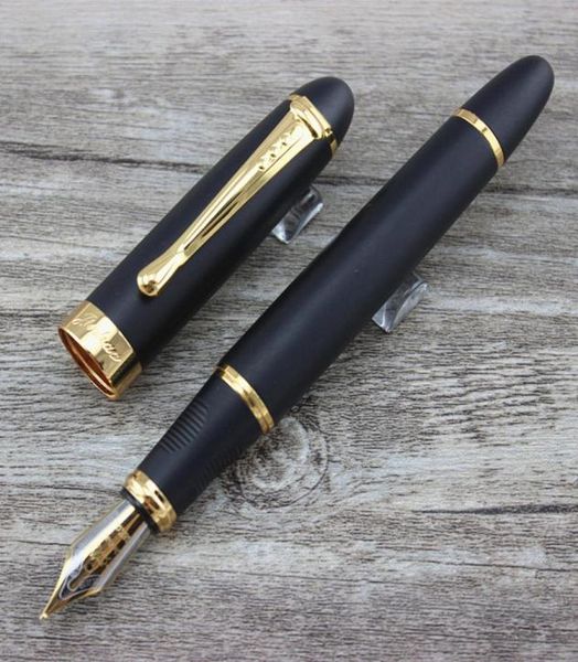 Çeşme kalemi x450 buzlu siyah ve altın uç 1mm geniş uç çeşme kalemi jinhao 4505722992