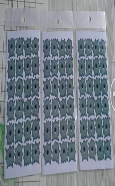 100 Stück/Los Ganze wasserdichte gefälschte Einschussloch-Aufkleber für Auto-Laptop-Fenster-Spiegel-Auto verzieren Aufkleber8866237