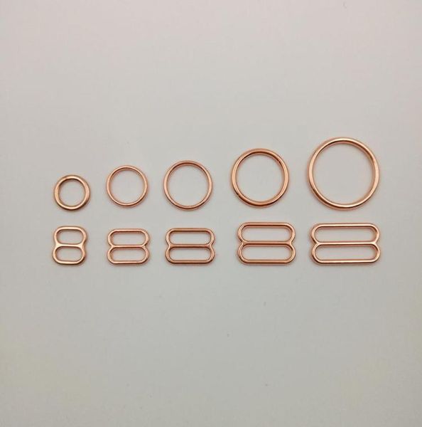 Noções de costura anéis de sutiã e sliders Strap Ajuste Fivele em rosa Gold8531735