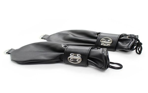 FashionionOft Leather Fist Mitts Luvas com bloqueios Andrings Restrições manuais Mitten Pet Pap Play Fetish Figurino2322811