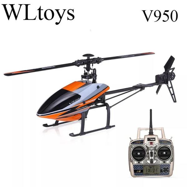 Modle Uçak Modle WLTOYS XK V950 K110S 2.4G 6CH 3D6G 1912 2830KV fırçasız motor flybarless rc helikopter RTF uzaktan kumanda oyuncakları gif