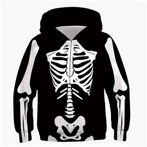 Männer Hoodies Kinder Schädel Grafik Hoodie 3D Druck Spaß Und Horror Straße Pullover Langärmelige Sweatshirt Kleidung