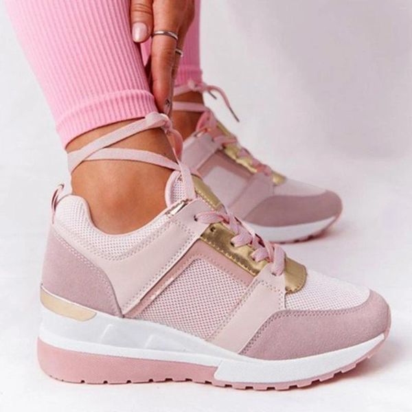 Scarpe eleganti donne sport casual a piedi traspirante in rete piatta 2023 pizzo anti-slitta