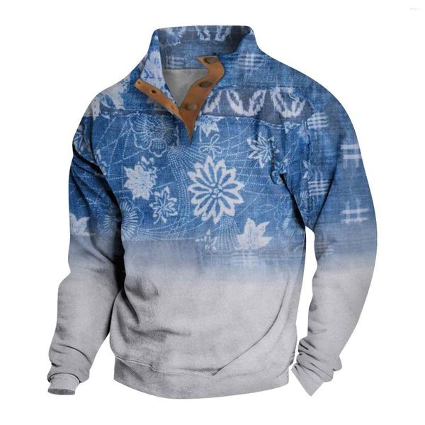 Herren Hoodies Frühling und Herbst Stehkragen Sweatshirt ist Outdoor Casual Pullover Tops Plus Size Oberbekleidung in Mäntel Jacken