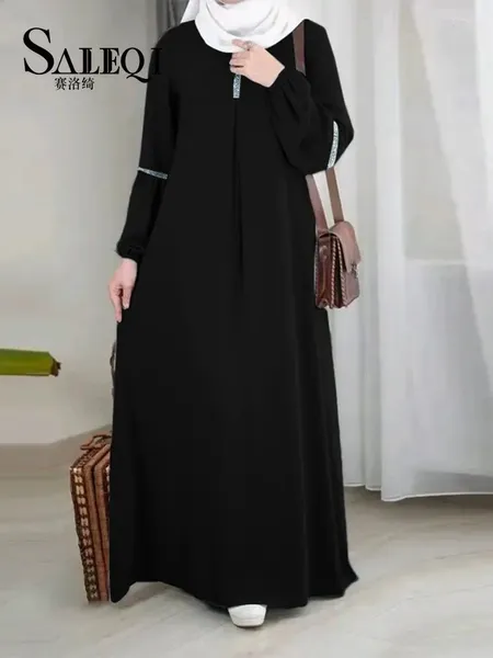Ethnische Kleidung modische langhältige muslimische Abaya -Kleidung Freizeitpinne Sonne fest