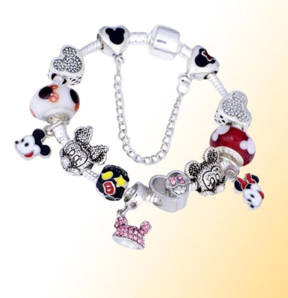 Toptan-925 Murano Charm Beads Bilezik Orijinal DIY Mücevher Tarzı Fit P Cartoon Breakely Jewelry3752207