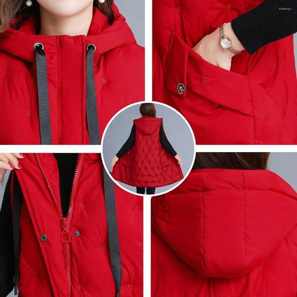 Damenwesten Winterjacke Frauen 2023 ärmellose Mäntel Strickjacke abgeschnittenes Top gepolsterte Weste koreanische Mode Plus Größe V236