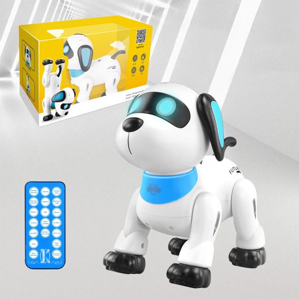 Rc Robot Elettronico Macchina per cani Bionic Intelligent Stunt Invertito Musica Danza Bambini Giocattolo telecomandato Pet 231228