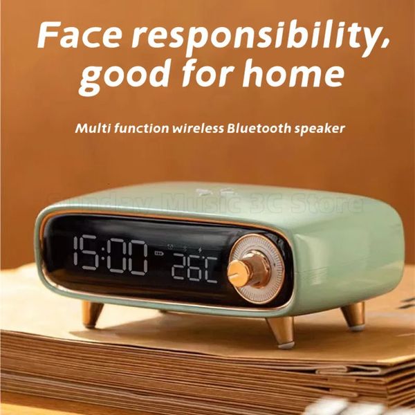 Многофункциональный динамик Bluetooth 15 Вт, беспроводная быстрая зарядка, Sixinone, прикроватный ночник, будильник, температура, dis 231228