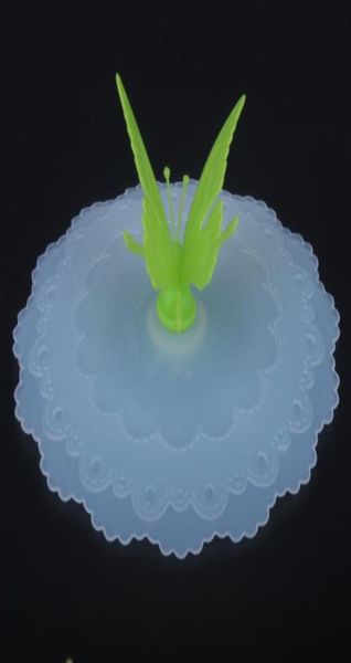 carino farfalla coperchio della tazza del silicone coperchi a tenuta caffè tè coperchio di aspirazione tappo ermetico guarnizione della tazza copre utensili da cucina5949452