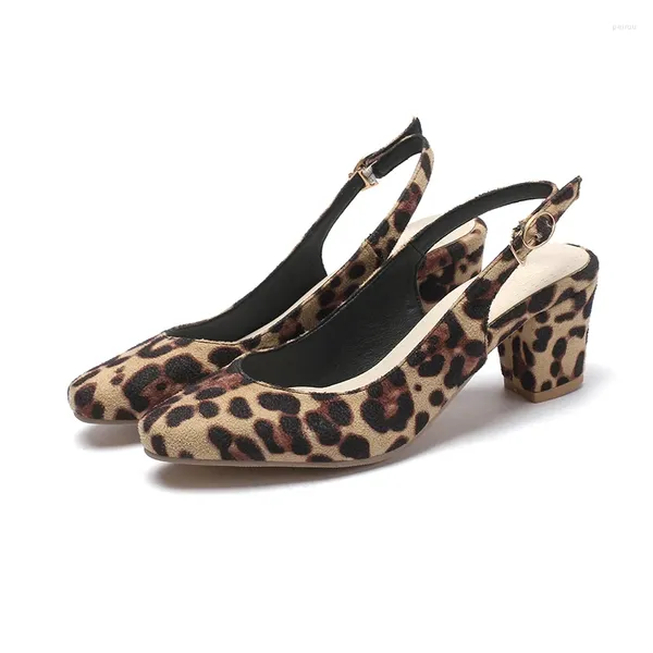 Sapatos de vestido mulheres senhoras bombas lazer maduro escritório carreira leopardo primavera verão sexy plus size 43 saltos para