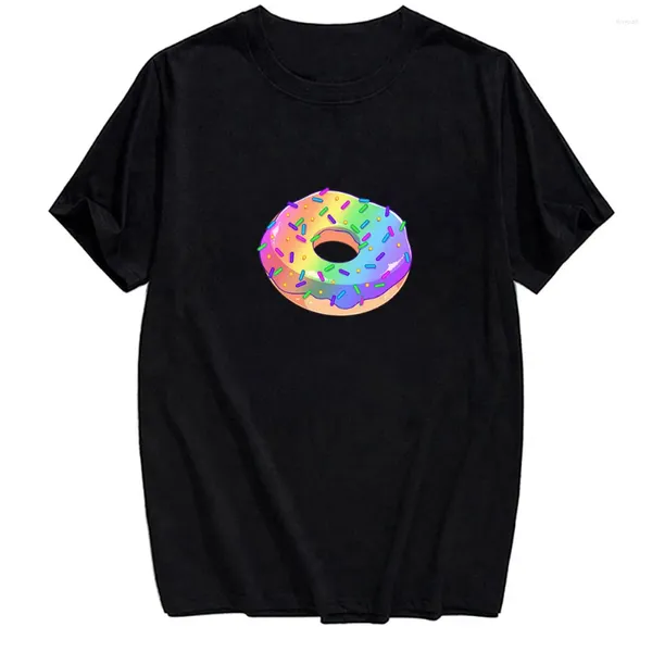 Herren T-Shirts HX Donuts 15 Farben 3D Sweet Food Baumwolle Tops Unisex Kurzarm Schwarz T-Shirts Frauen maßgeschneiderte Produkte