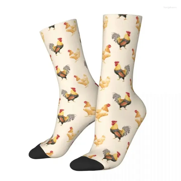 Herren Socken Farm Hühner Hen Rooster Männer Frauen Baumwolle Freizeit hochwertige Accessoires Mittlere Tubesocks Weihnachtsgeschenkidee