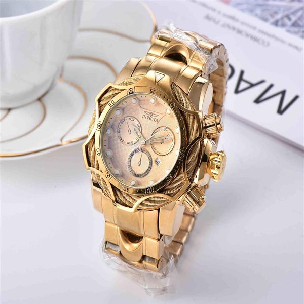 2020 venda relógios invicbes relógio masculino estilo clássico grande dial data automática moda rosa ouro relógio relojes de marca237f