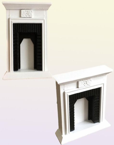 Mini casa para boneca branca, móveis europeus, casa de bonecas, modelo, kits de construção, 1, 12, casa de bonecas de madeira, lareira criativa 2206101653924