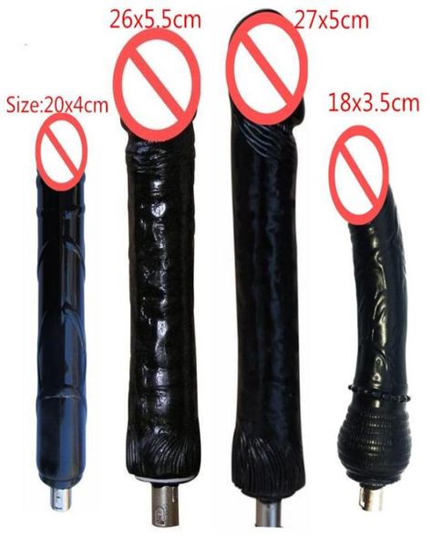 S M L Riesiger Vier-Größen-Schwarzer Dildo für Erwachsene Sexmaschinenzubehör FittingAttachments SM Female Sex Toys5082894