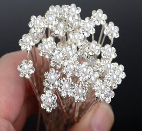 40 pezzi accessori da sposa forcine per perle da sposa fiore cristallo strass perni per capelli clip damigella d'onore gioielli per capelli da donna1280744