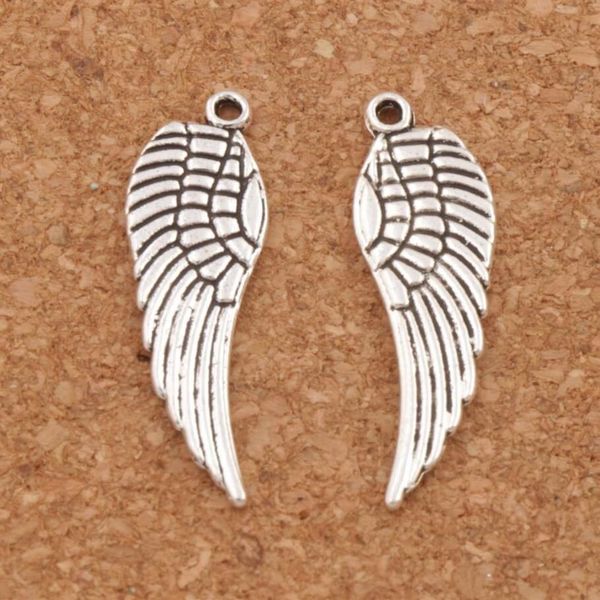 Angel Wing Charm Boncts 200pcs Lot 12 4x25mm Antika Gümüş Bronz Kolyeler Moda Takı DIY L084263U