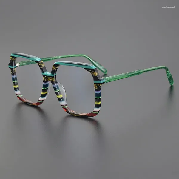 Sonnenbrillen Frames Nische handgefertigtes Brillen Rahmen Rahmen für Männer und Frauen großer Gesichtsdesigner Retro Mode Square Optical Recription Glass