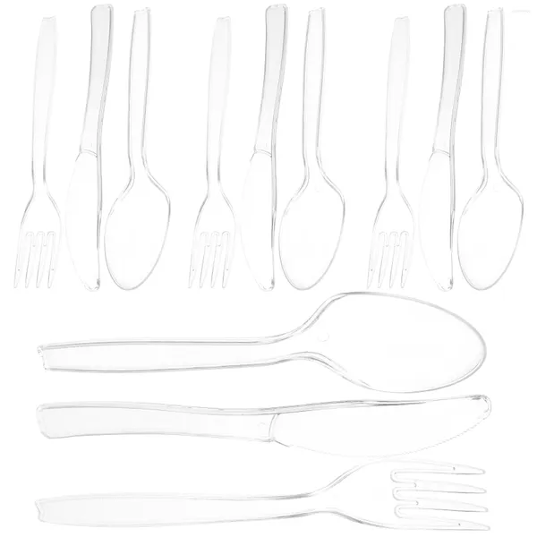 Garfos 50 conjuntos de faca descartável e bobina do garfo de utensílios ao ar livre Kit de festas de plástico