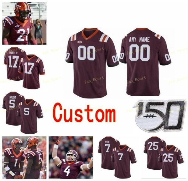 College Jerseys Virginia Tech Hokies 14 Damon Hazelton 17 Kam Chancellor 2 Hendon Hooker 24 Terius Wheatley Futebol personalizado Stitched3385680