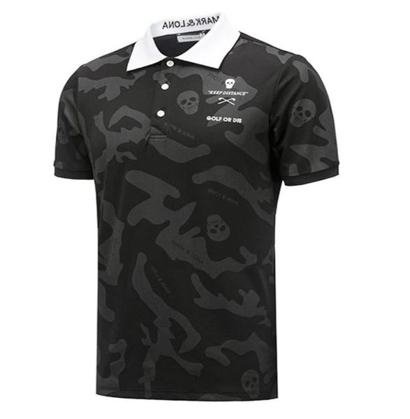 Sommer Golf Kleidung Männer Kurzarm T-Shirts Schwarz oder Weiß Farben Camouflage StoffOutdoor Sport Polos Shirt 22060627244631740884