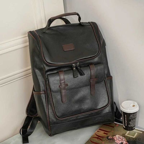 Laptop Cases Backpack Fashion Backpack Men Luxury Leather Men's Backpack Usb Interface Travel Backpack Male Laptop Bags Anti-theft Backpack Schoolbags