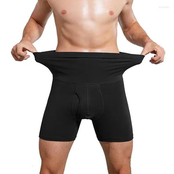 Cuecas masculinas roupa interior longa boxers cintura alta roupas masculinas emagrecimento shorts de algodão homem calcinha boxershorts hombre ropa interior