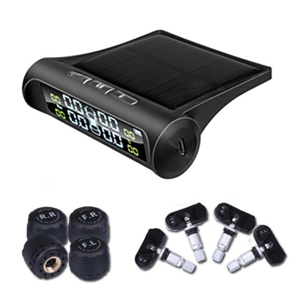 Ferramentas de diagnóstico Smart Car TPMS Sistema de monitoramento de pressão dos pneus Energia solar Digital LCD Display Auto Sistemas de alarme de segurança Pneus 4010033