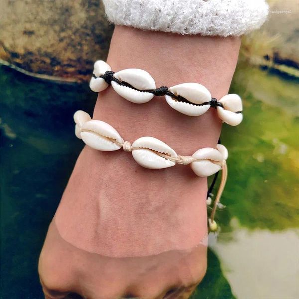 Strand Bohemia Natural Shell Tornozeleiras Para As Mulheres Pé Jóias Verão Praia Descalço Pulseira Tornozelo Na Perna Cadeia Moda Boho Presente