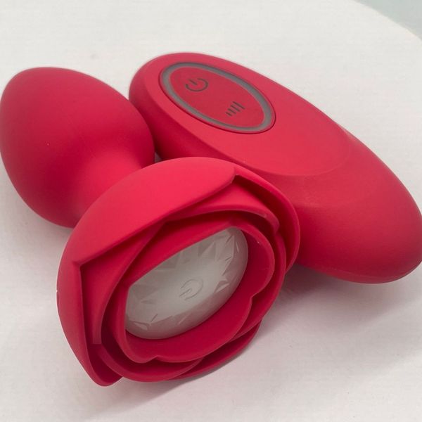 Brinquedos sexuais vibrando rosa toque inferior vestibular anal plug silicone brilhante brinquedos adultos