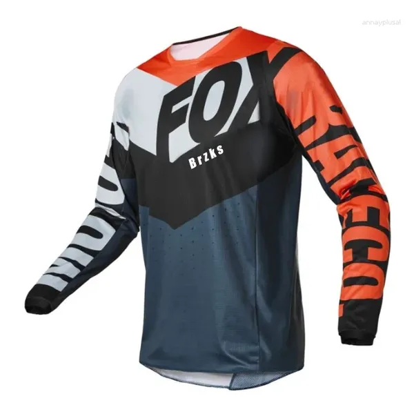 Herren-T-Shirts 2024 Foxbrzks Motocross-Trikot Downhill Jeresy Mountainbike-T-Shirt Quick Dry Offroad DH Maillot Ciclismo Hombre