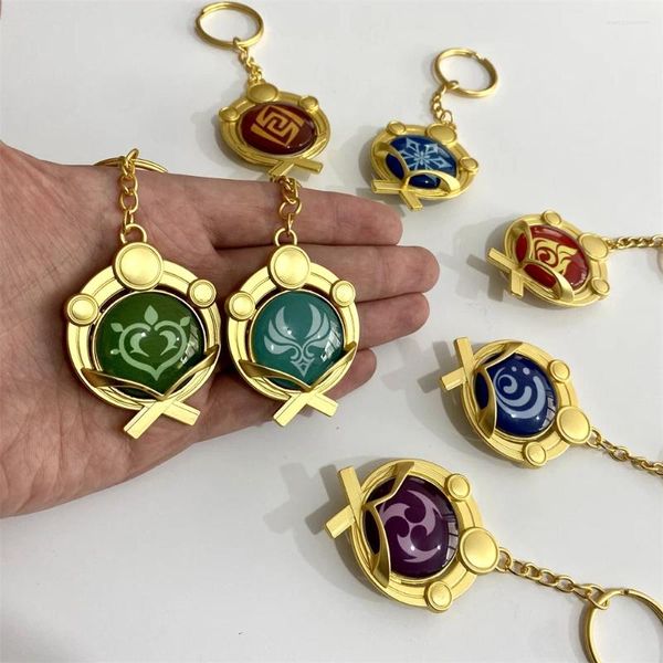 Keychains Game Anime Keychain Genshin Impact Vision Eye Of God para homens Carra -chave Mulheres Acessórias Bolsa Pingente Ornamentos Presentes