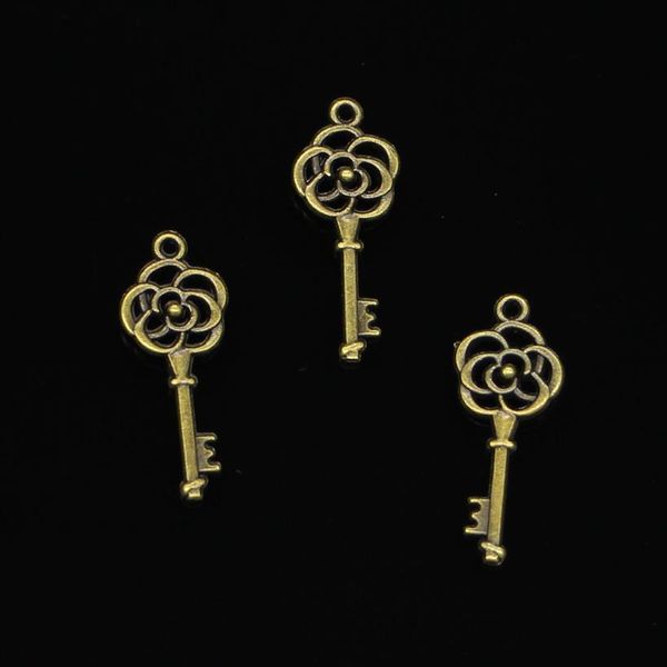 146pcs Zinc Alloy Charms Antique Bronze Plated Vintage Key Key Charms для ювелирных изделий изготовления ручной работы 27 мм2476