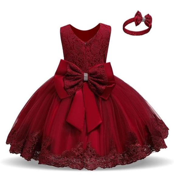 Neugeborenes Baby Mädchen Kleid Partykleider für Mädchen 1 Jahr Geburtstag Prinzessin Kleid Spitze Taufkleid Babykleidung Weiß Taufe L1122391