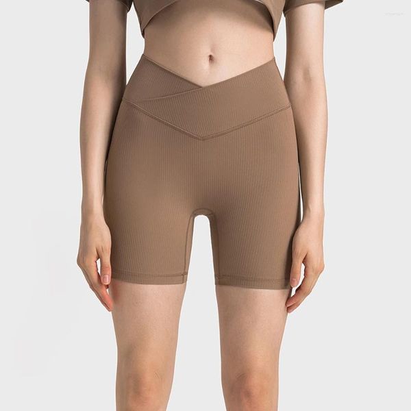 Активные шорты RIBBED Crossover Tan йога байкер без T Line Quick Dry Dry Clogling Tran Trable Trabout Sports для женщин