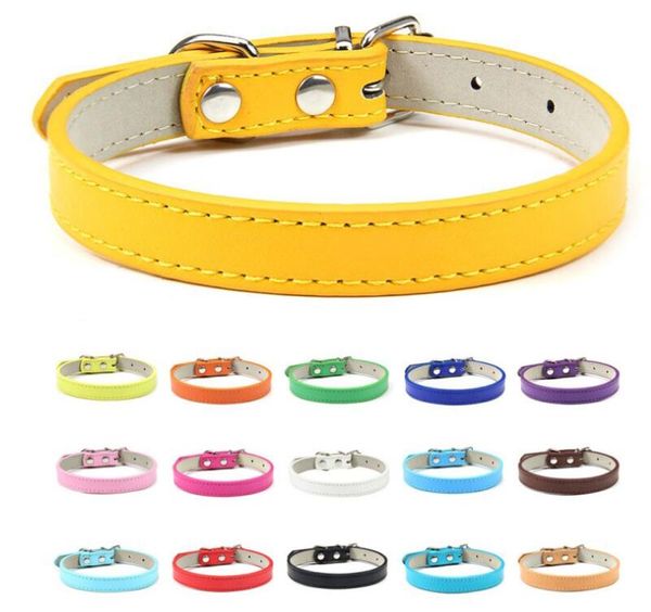 Collari per cani da compagnia solidi Collari con fibbia in metallo per cani in pelle PU per cani di taglia piccola, media e grande Teddy Keji Pitbull Bulldog Beagle Accessori per collana