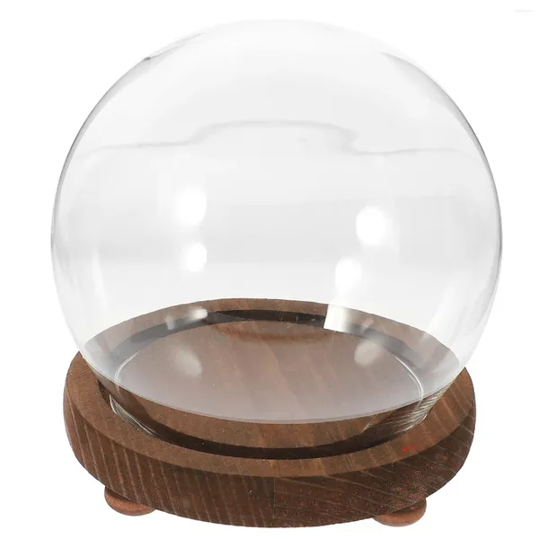 Bottiglie di stoccaggio Valentine Regalo Vervato Flower Case Display Dome con base in legno