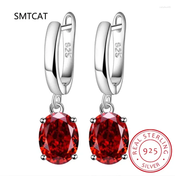 Saplama Küpe Doğal Garnet Ametist Citrine Peridot Mavi Topaz 925 Kadınlar İçin Gümüş Taş Takı