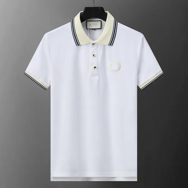 Herren-Poloshirt, Designer-Poloshirt für Herren, modisches Polka-Dot-Stickerei, Schlangenrevers-Druckmuster, Kleidung, Kleidung, T-Shirt, schwarz-weiße Herren-T-Shirts