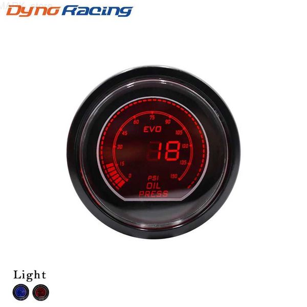 Manometro olio Manometro pressione olio 52mm 2 pollici EVO LCD Rosso/Blu Led 0-150 PSI Manometro olio con sensore Lente fumé Contatore auto YC101033L231228L231228