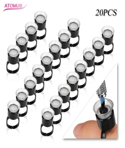 20 Stuks Wegwerp Microblading Inkt Cup Ringen Met Spons Pigment Houder Tattoo Supply Microblade Permanente Make-Up Tool6688613