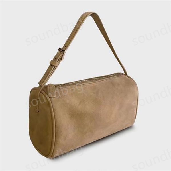 Designer halfmoon N/S ParkTote Minimalista 100% pelle Pelle scamosciata elevata/nylon Eleganza: fila Spaziosa borsa a secchiello con cuscino senza tempo Borsa a mano Borsa a banana da donna di lusso