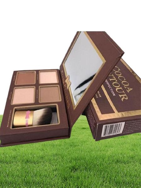 Kit de contornos de cacau paleta de marcadores cor nude cosméticos corretivo facial maquiagem sombra de chocolate com pincel de contorno 8795817