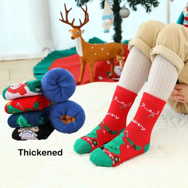 Рождественские детские теплые носки для девочек, мальчики, детские вязаные детские детские детские детский