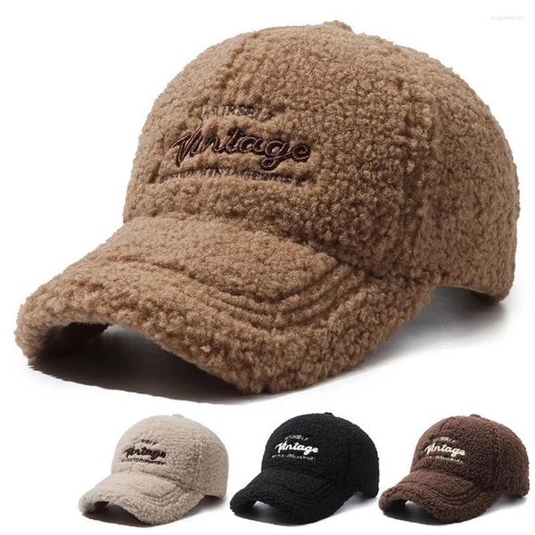 Шариковые кепки, осенние и зимние женские бейсбольные шапки из овечьей шерсти, хлопковые шапки для женщин, 56-60 см, плюшевая поверхность с изогнутыми полями, BQ0661
