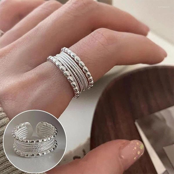 Кольца кластера S925 посеребренное кольцо на палец для женщин и девочек, вечерние украшения в стиле панк, хип-хоп, подарки, аксессуары Jz835