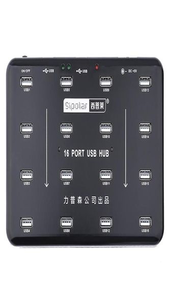 Sipolar 16 portas USB 20 Hub duplicador Bluk para 16 TF SD Card Reader Udisk Data Teste Copiar em lote com 5V 3A Adaptador de energia 2106151672177