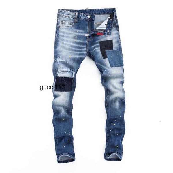 dsquared2 Вы Mens Designer de Luxo Denim Jeans d2 dsq2 dsquare 2 Buracos Calças COOLGUY Calças de Motociclista Roupas 8BAH