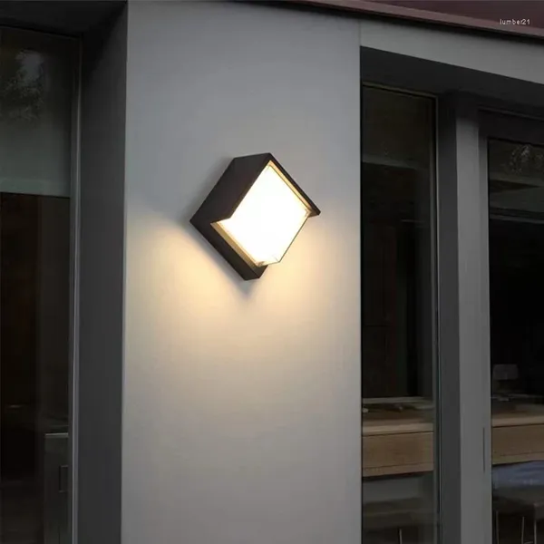 Lâmpada de parede led à prova d'água luminária externa de villa corredor de pátio moderno portão de jardim de terraço leve